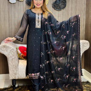 Black Indian Georgette