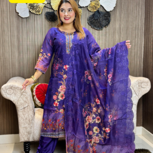 Purple Organza Party Dress New