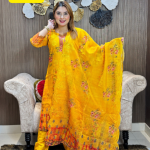 Yellow Organza Party Dress New